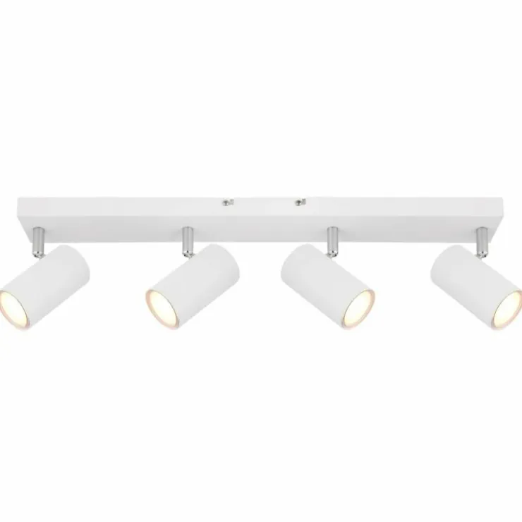 Luminaires Globo Lighting Spots Et Projecteurs|Plafonnier Globo ROBBY Chrome, Blanc, 4 lumières