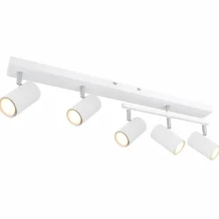 Luminaires Globo Lighting Spots Et Projecteurs|Plafonnier Globo ROBBY Chrome, Blanc, 5 lumières