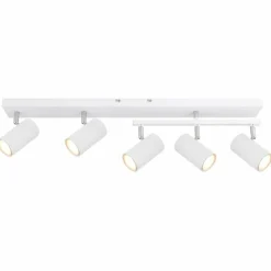 Luminaires Globo Lighting Spots Et Projecteurs|Plafonnier Globo ROBBY Chrome, Blanc, 5 lumières