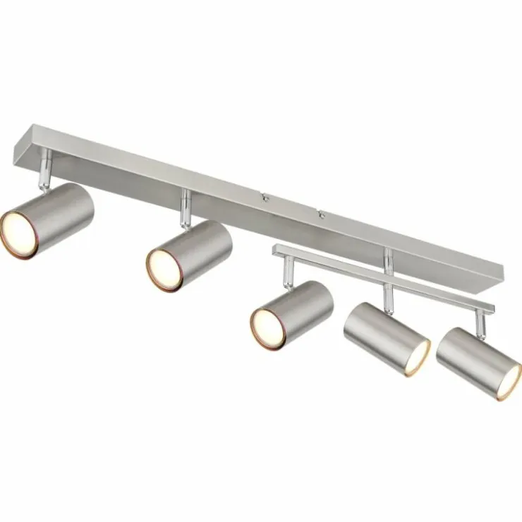 Luminaires Globo Lighting Spots Et Projecteurs|Plafonnier Globo ROBBY Nickel mat, 5 lumières