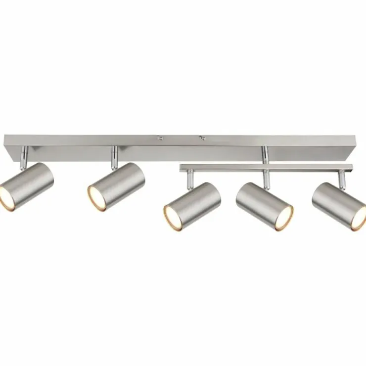 Luminaires Globo Lighting Spots Et Projecteurs|Plafonnier Globo ROBBY Nickel mat, 5 lumières