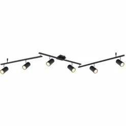 Luminaires Globo Lighting Plafonniers|Plafonnier Globo ROBBY Noir, 6 lumières