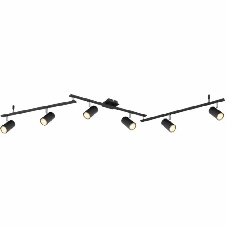 Luminaires Globo Lighting Plafonniers|Plafonnier Globo ROBBY Noir, 6 lumières
