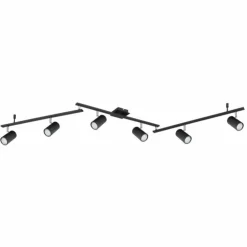 Luminaires Globo Lighting Plafonniers|Plafonnier Globo ROBBY Noir, 6 lumières
