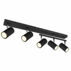 Luminaires Globo Lighting Spots Et Projecteurs|Plafonnier Globo ROBBY Noir, 5 lumières