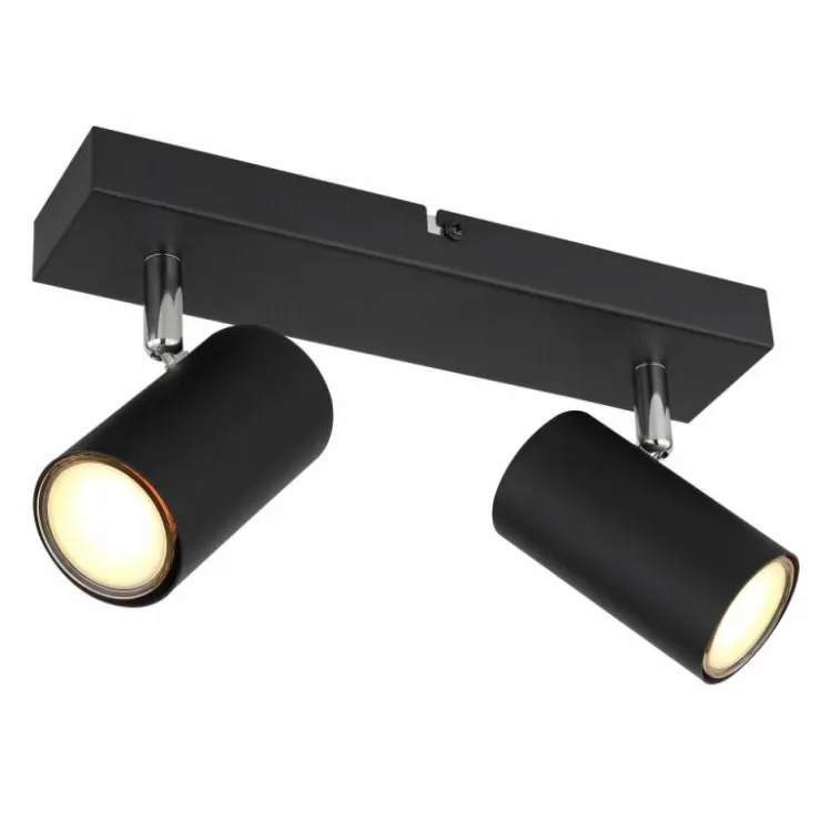 Luminaires Globo Lighting Spots Et Projecteurs|Plafonnier Globo ROBBY Noir, 2 lumières