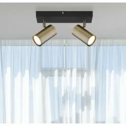 Luminaires Globo Lighting Spots Et Projecteurs|Plafonnier Globo ROBBY Noir, 2 lumières