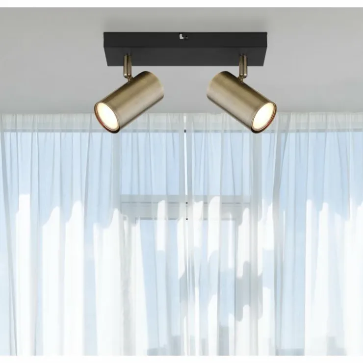Luminaires Globo Lighting Spots Et Projecteurs|Plafonnier Globo ROBBY Noir, 2 lumières