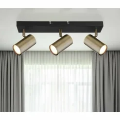 Luminaires Globo Lighting Spots Et Projecteurs|Plafonnier Globo ROBBY Noir, 3 lumières