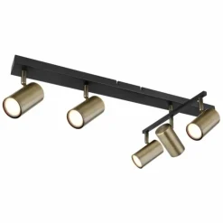 Luminaires Globo Lighting Spots Et Projecteurs|Plafonnier Globo ROBBY Noir, 5 lumières