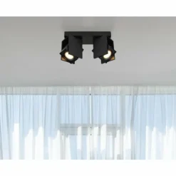 Luminaires Globo Lighting Spots Et Projecteurs|Plafonnier Globo RORY Noir, 2 lumières