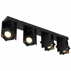 Luminaires Globo Lighting Spots Et Projecteurs|Plafonnier Globo RORY Noir, 4 lumières