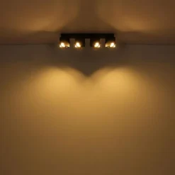 Luminaires Globo Lighting Spots Et Projecteurs|Plafonnier Globo RORY Noir, 4 lumières