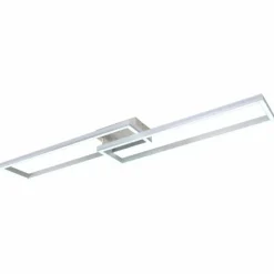 Luminaires Globo Lighting Éclairage Led|Plafonnier Globo SALMOS LED Aluminium, Gris, Argenté, 2 lumières, Télécommandes, Changeur de couleurs