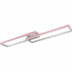 Luminaires Globo Lighting Éclairage Led|Plafonnier Globo SALMOS LED Aluminium, Gris, Argenté, 2 lumières, Télécommandes, Changeur de couleurs