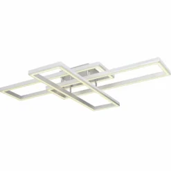 Luminaires Globo Lighting Éclairage Led|Plafonnier Globo SALMOS LED Aluminium, Gris, Argenté, 2 lumières, Télécommandes, Changeur de couleurs