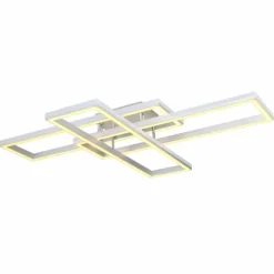 Luminaires Globo Lighting Éclairage Led|Plafonnier Globo SALMOS LED Aluminium, Gris, Argenté, 2 lumières, Télécommandes, Changeur de couleurs