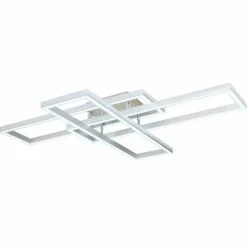 Luminaires Globo Lighting Éclairage Led|Plafonnier Globo SALMOS LED Aluminium, Gris, Argenté, 2 lumières, Télécommandes, Changeur de couleurs