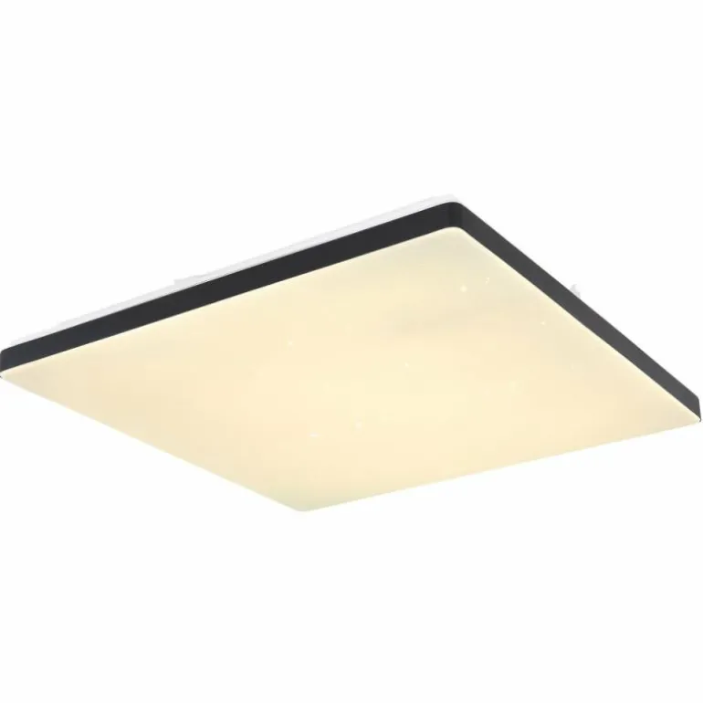 Plafonnier Globo ULLY LED Noir, Blanc, 1 lumière, Télécommandes, Changeur de couleurs