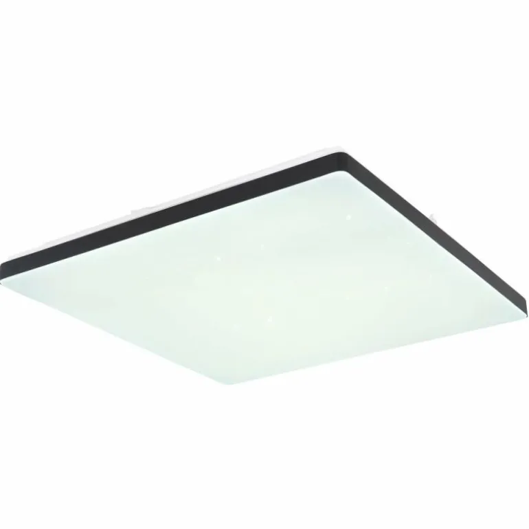 Plafonnier Globo ULLY LED Noir, Blanc, 1 lumière, Télécommandes, Changeur de couleurs
