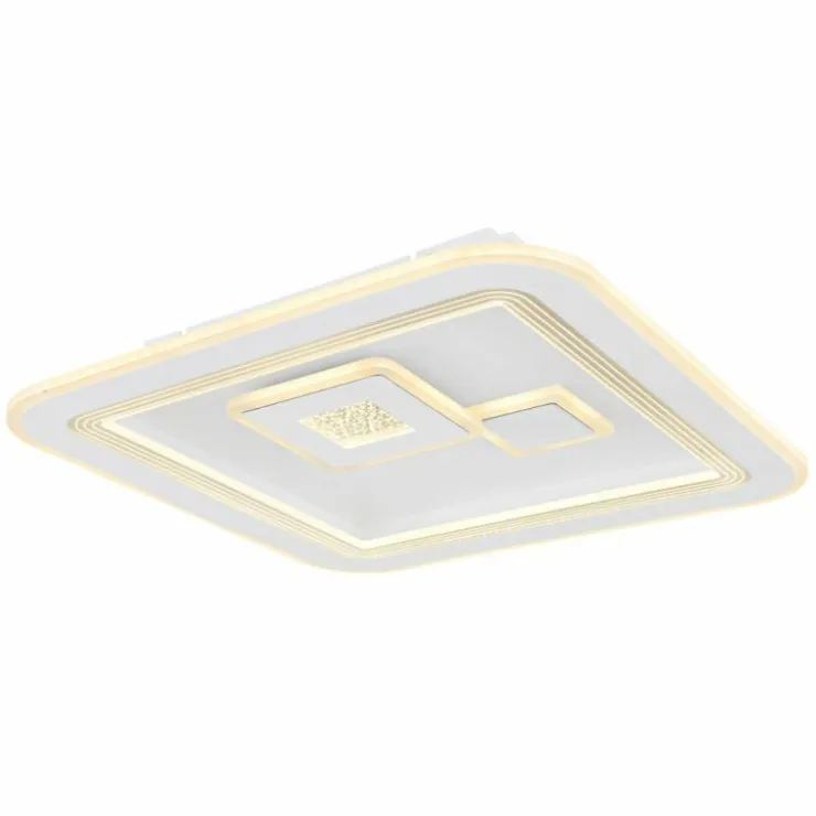 Luminaires Globo Lighting Éclairage Led|Plafonnier Globo VALERIA LED Chrome, Blanc, 1 lumière, Télécommandes