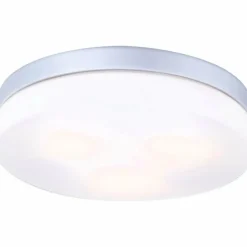 Plafonnier Globo VRANOS Acier inoxydable, Argenté, Blanc, 3 lumières