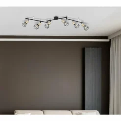 Luminaires Globo Lighting Spots Et Projecteurs|Plafonnier Globo XARA Noir, 6 lumières