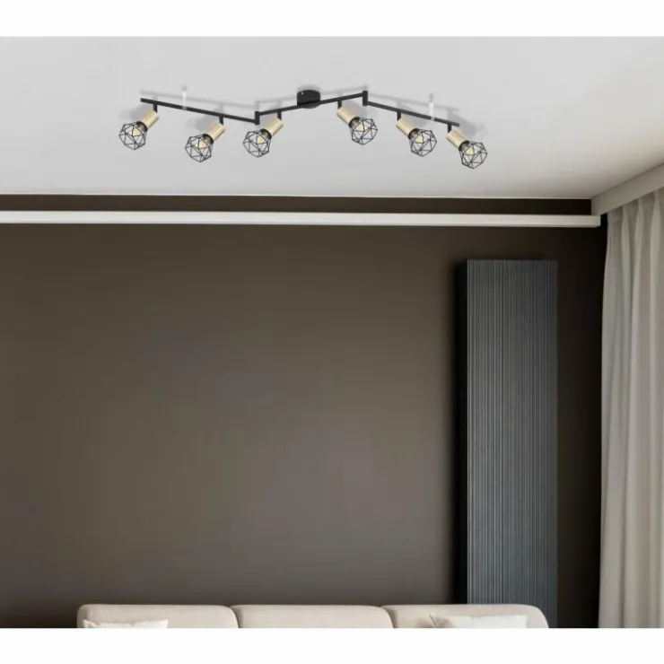 Luminaires Globo Lighting Spots Et Projecteurs|Plafonnier Globo XARA Noir, 6 lumières
