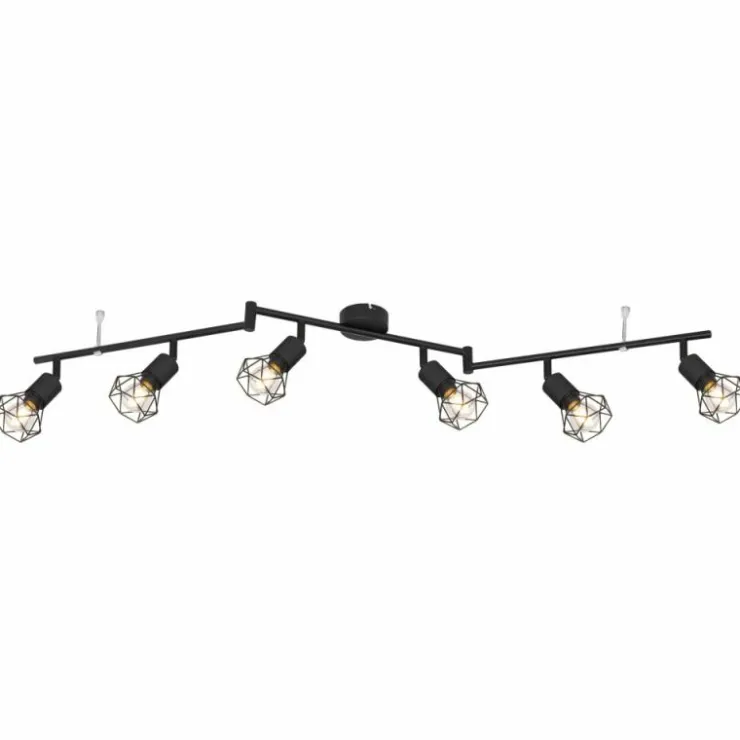 Luminaires Globo Lighting Spots Et Projecteurs|Plafonnier Globo XARA Noir, 6 lumières