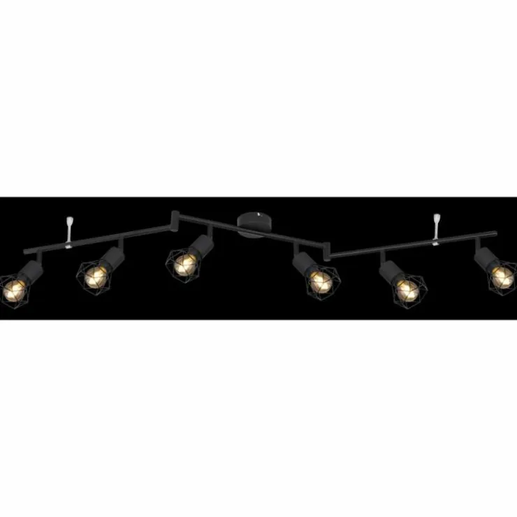 Luminaires Globo Lighting Spots Et Projecteurs|Plafonnier Globo XARA Noir, 6 lumières