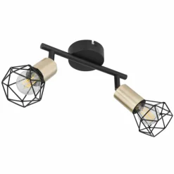 Luminaires Globo Lighting Plafonniers|Plafonnier Globo XARA Vieux laiton, Noir, 2 lumières