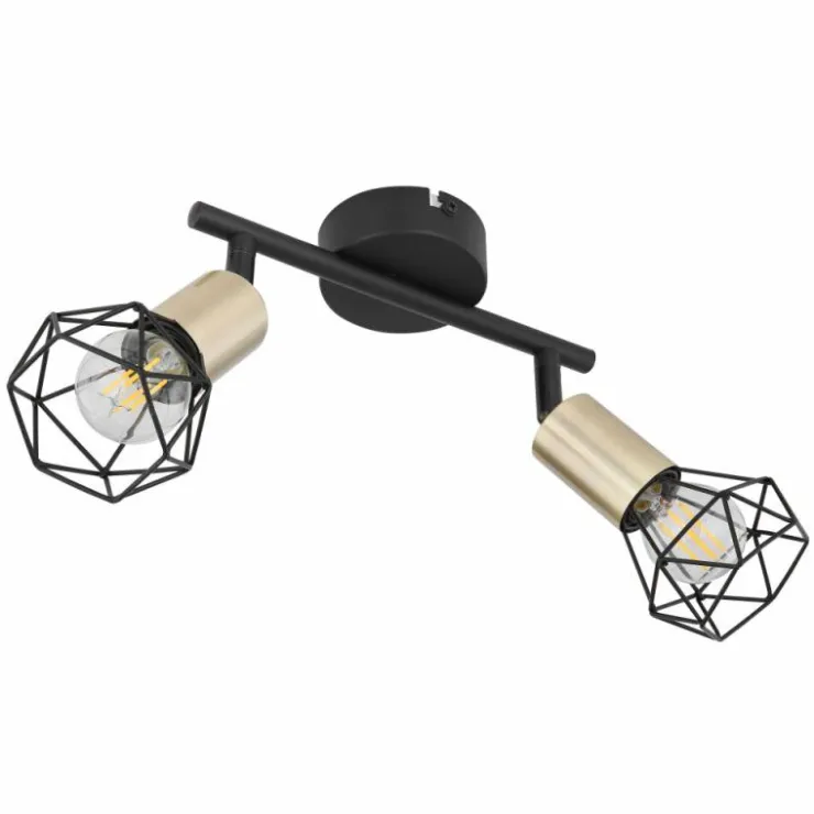 Luminaires Globo Lighting Plafonniers|Plafonnier Globo XARA Vieux laiton, Noir, 2 lumières