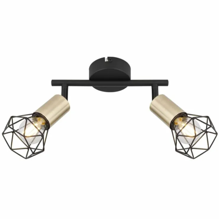 Luminaires Globo Lighting Plafonniers|Plafonnier Globo XARA Vieux laiton, Noir, 2 lumières
