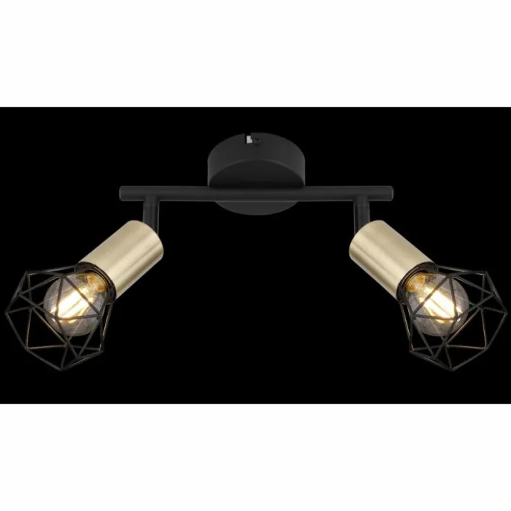 Luminaires Globo Lighting Plafonniers|Plafonnier Globo XARA Vieux laiton, Noir, 2 lumières