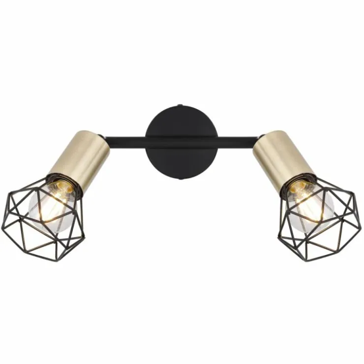 Luminaires Globo Lighting Plafonniers|Plafonnier Globo XARA Vieux laiton, Noir, 2 lumières
