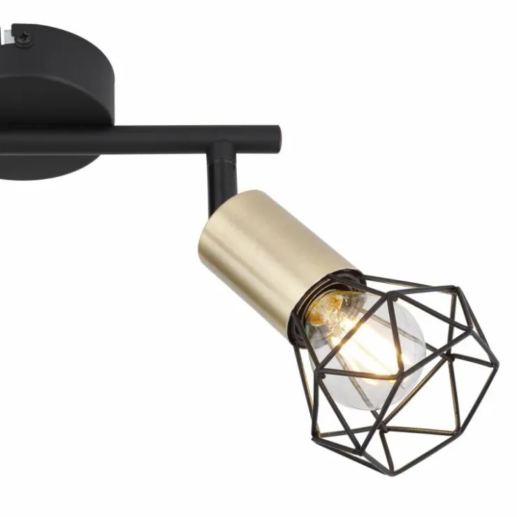 Luminaires Globo Lighting Plafonniers|Plafonnier Globo XARA Vieux laiton, Noir, 2 lumières