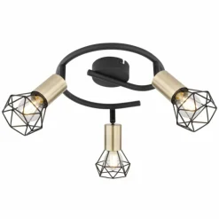 Luminaires Globo Lighting Plafonniers|Plafonnier Globo XARA Vieux laiton, Noir, 3 lumières
