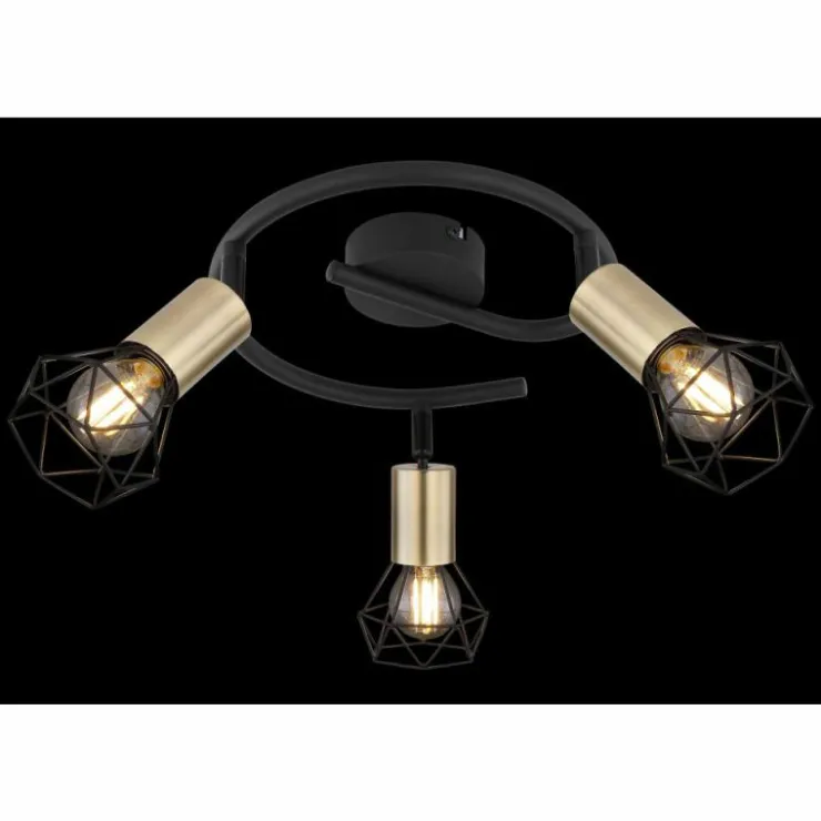 Luminaires Globo Lighting Plafonniers|Plafonnier Globo XARA Vieux laiton, Noir, 3 lumières
