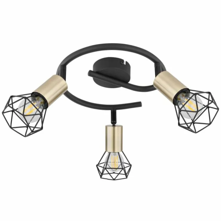 Luminaires Globo Lighting Plafonniers|Plafonnier Globo XARA Vieux laiton, Noir, 3 lumières