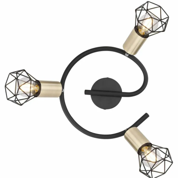 Luminaires Globo Lighting Plafonniers|Plafonnier Globo XARA Vieux laiton, Noir, 3 lumières