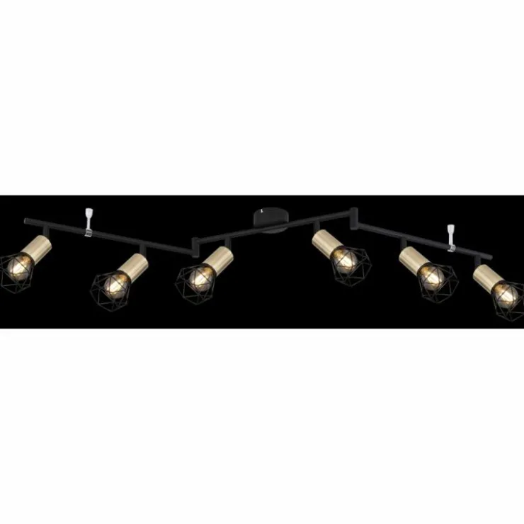 Luminaires Globo Lighting Plafonniers|Plafonnier Globo XARA Vieux laiton, Noir, 6 lumières