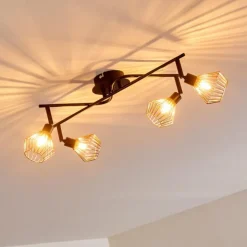 Lampe Spots Et Projecteurs|Plafonnier Grönhöj Noir, 4 lumières
