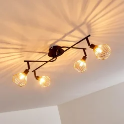 Lampe Spots Et Projecteurs|Plafonnier Grönhöj Noir, 4 lumières