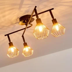 Lampe Spots Et Projecteurs|Plafonnier Grönhöj Noir, 4 lumières