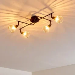 Lampe Spots Et Projecteurs|Plafonnier Grönhöj Noir, 4 lumières