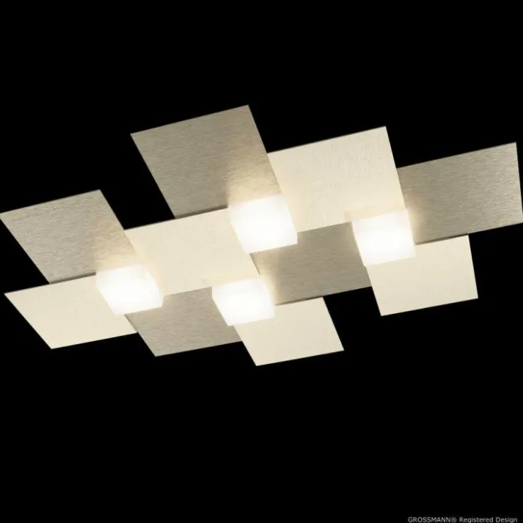 Luminaires Grossmann Éclairage Led|Plafonnier Grossmann Creo LED Champagne, 4 lumières
