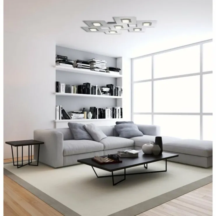 Luminaires Grossmann Éclairage Led|Plafonnier Grossmann Karree LED Champagne, 7 lumières