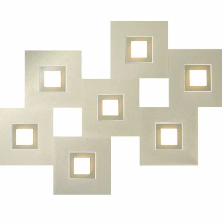 Luminaires Grossmann Éclairage Led|Plafonnier Grossmann Karree LED Champagne, 7 lumières