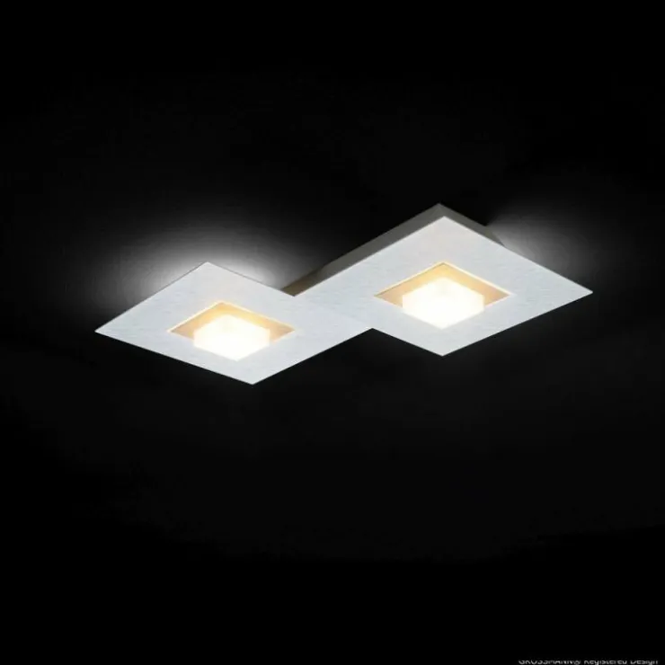 Luminaires Grossmann Éclairage Led|Plafonnier Grossmann KARREE LED Aluminium, Champagne, 2 lumières