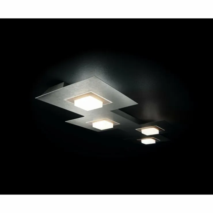 Luminaires Grossmann Éclairage Led|Plafonnier Grossmann KARREE LED Aluminium, Titane, 4 lumières